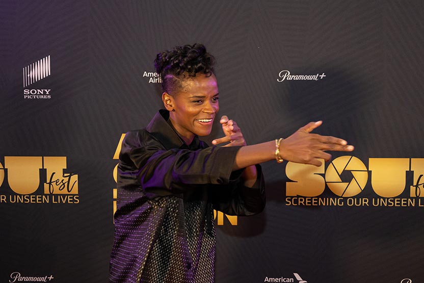 Letitia Wright on the red carpet at ABFF London